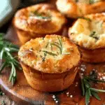 Golden Crust Garlic Rosemary Focaccia Muffins