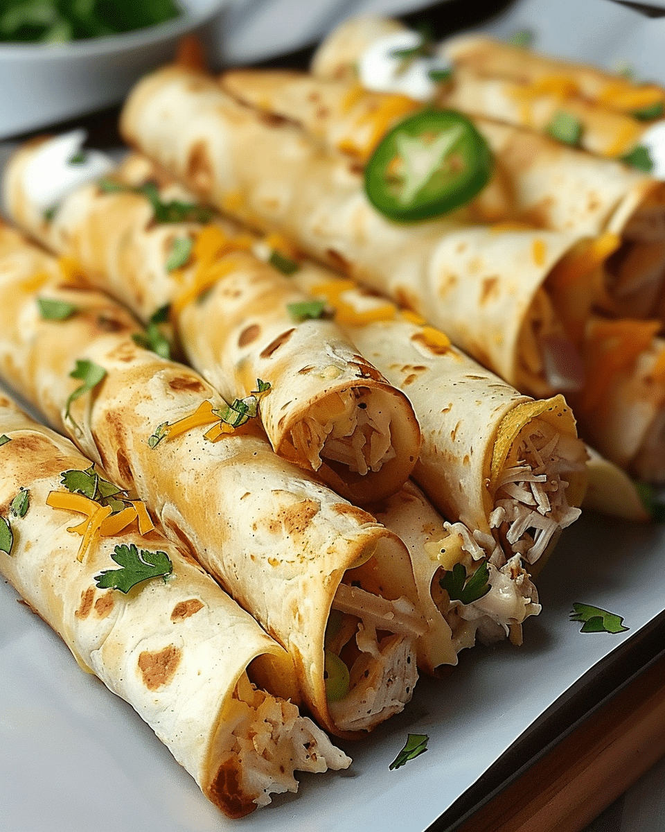 Crispy Jalapeño Popper Chicken Taquitos
