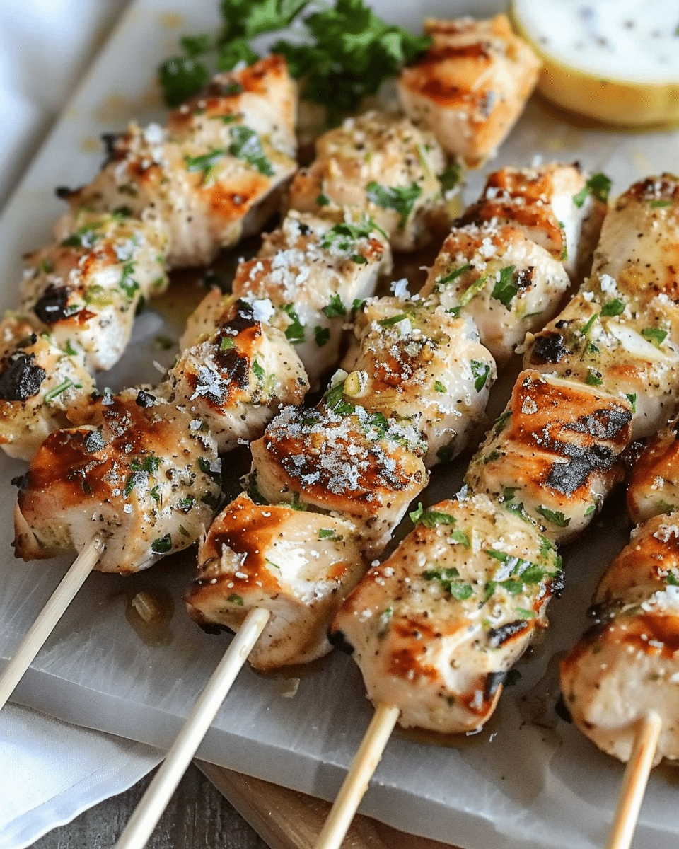 Ranch Garlic Parmesan Chicken Skewers