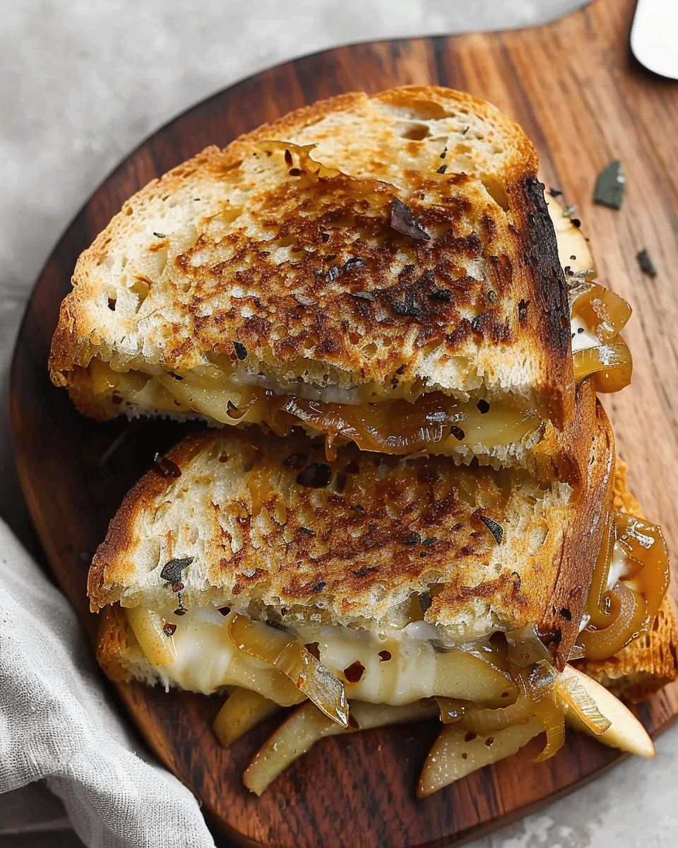 Caramelized Onion Apple Grilled Cheese Sandwich