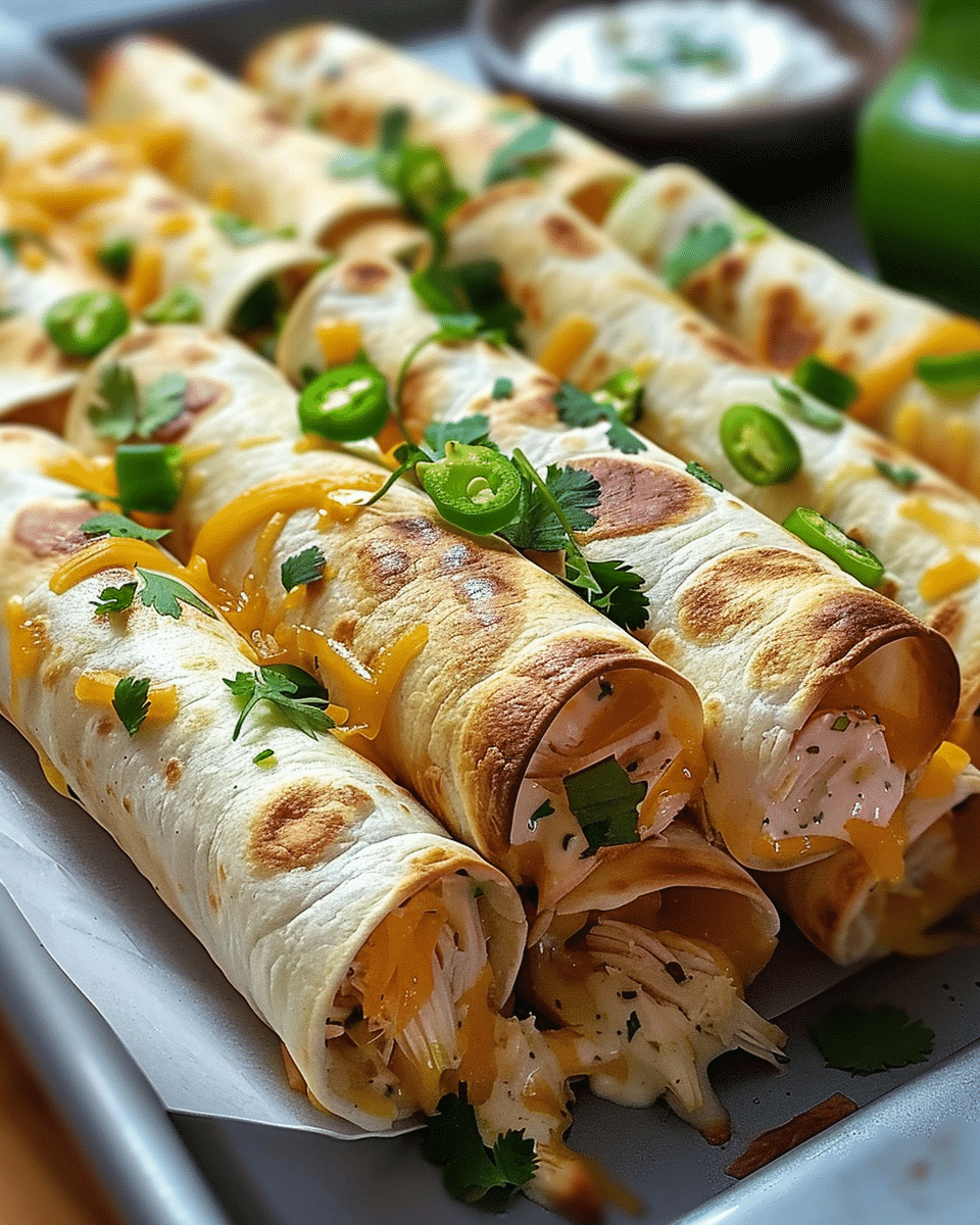 Crispy Jalapeño Popper Chicken Taquitos