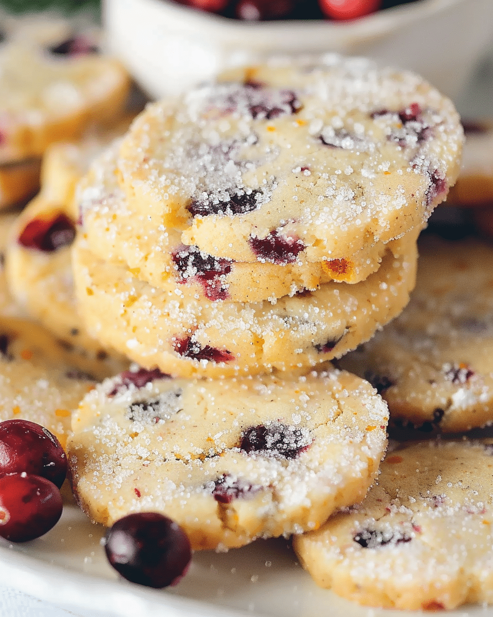 Cranberry Orange Shortbread Cookies