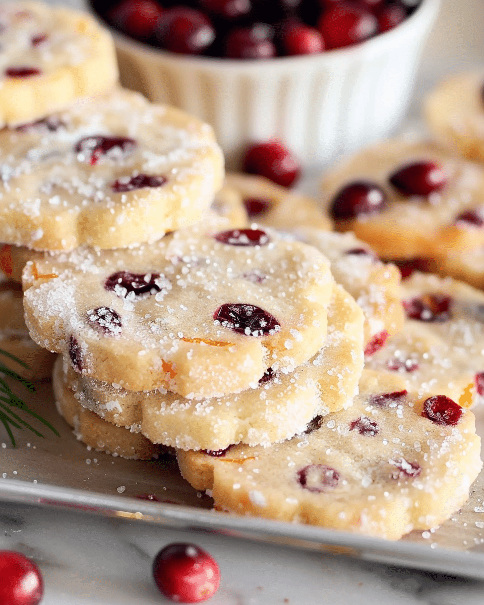 Cranberry Orange Shortbread Cookies