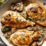 Skillet Chicken and Mushroom Wine Sauce