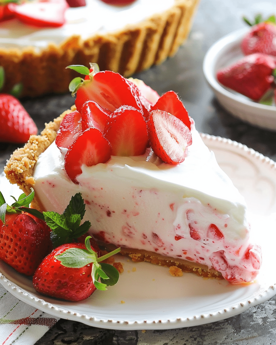 Frozen Strawberry Cream Pie