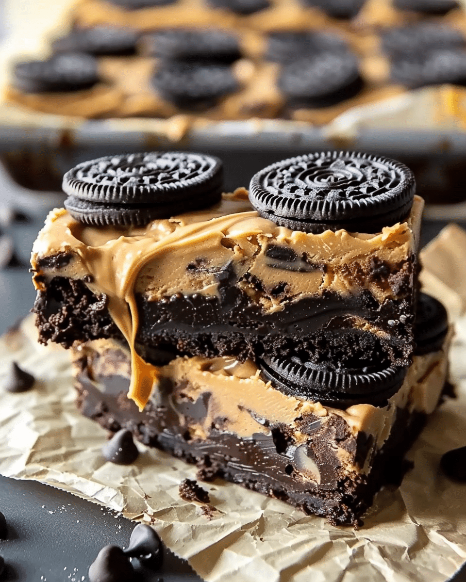 Peanut Butter Oreo Brownie Bars