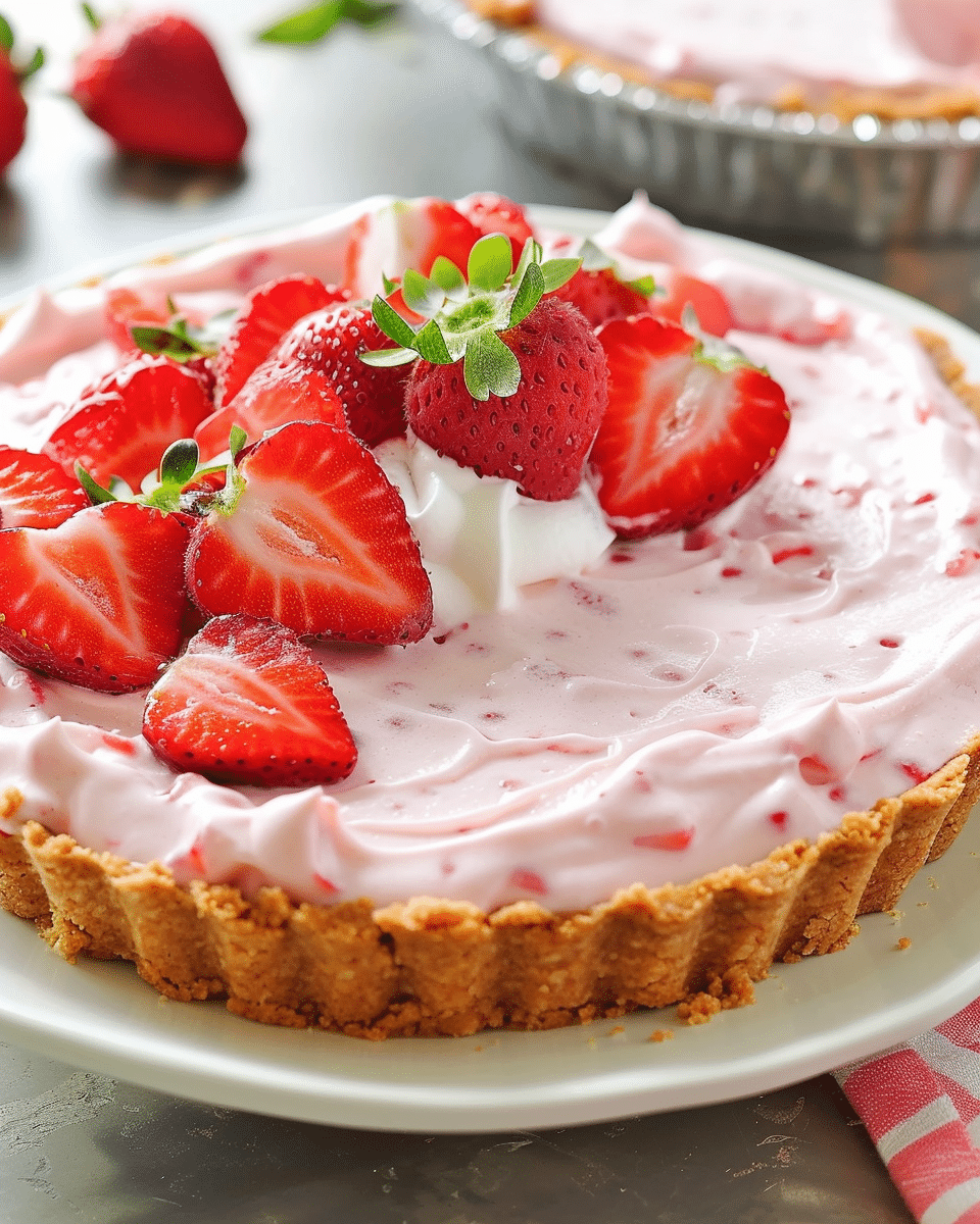 Frozen Strawberry Cream Pie