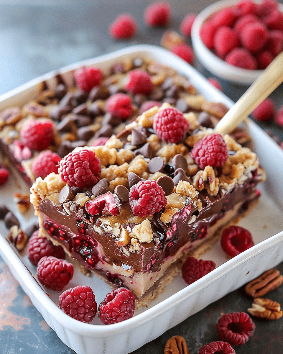 Chocolate Raspberry Crumb Bars