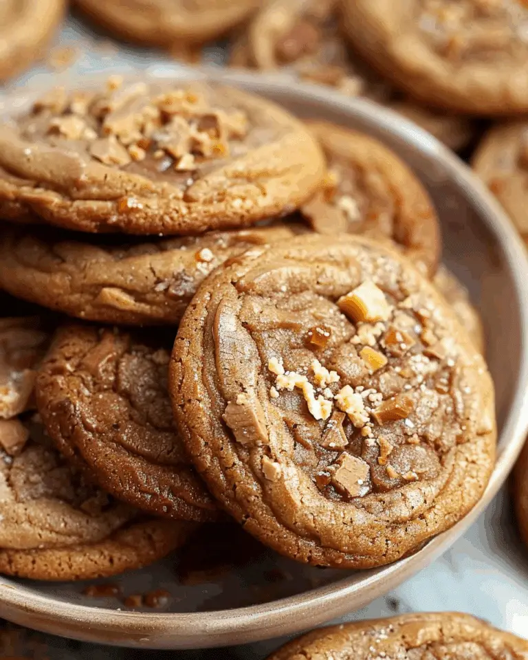 Thick and Chewy Brown Butter Toffee Cookies