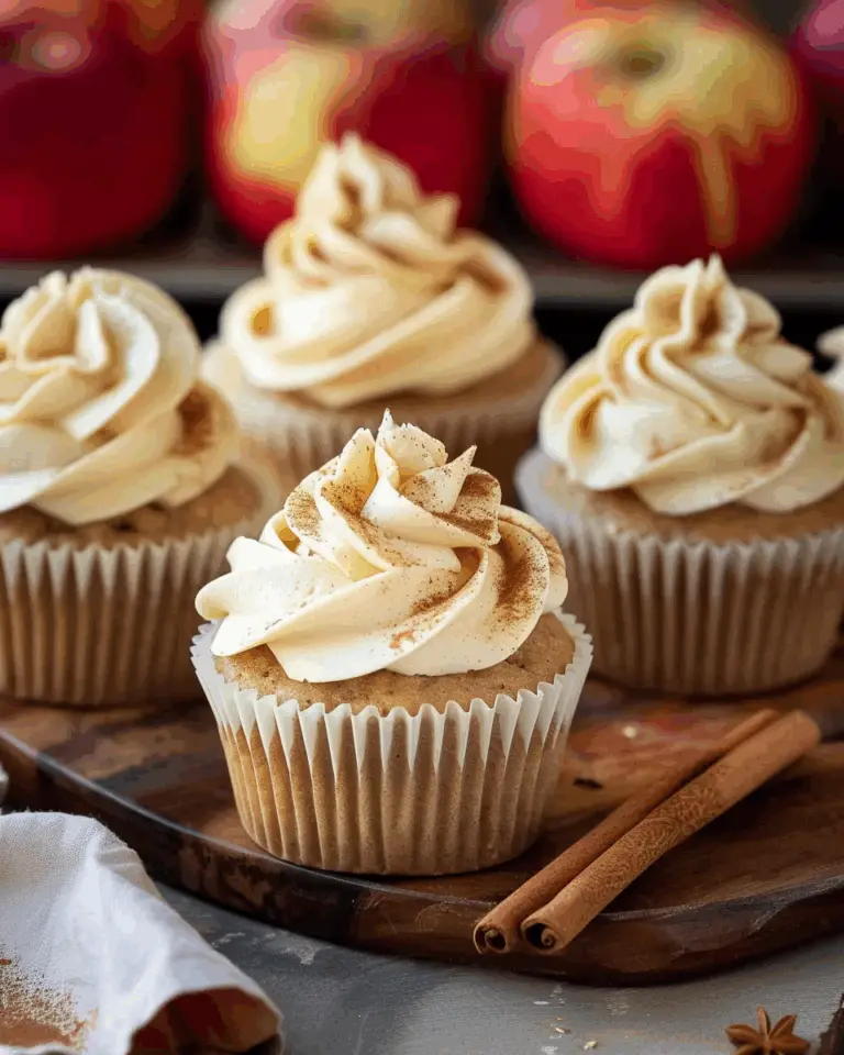 Apple Cider Cupcakes with Spiced Buttercream Frosting