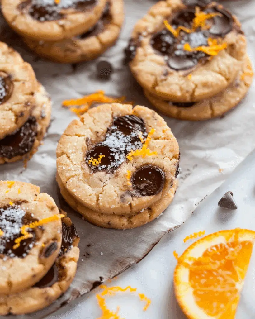 Dark Chocolate Orange Shortbread Cookies