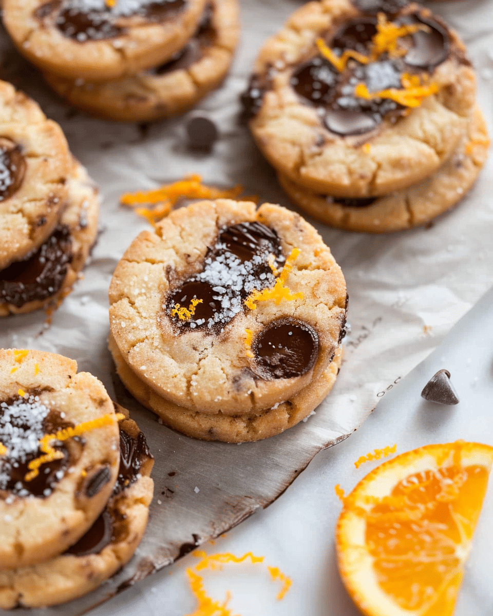 Dark Chocolate Orange Shortbread Cookies