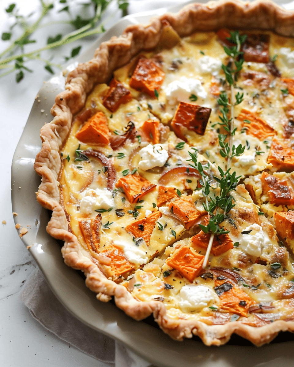 Sweet Potato & Goat Cheese Quiche