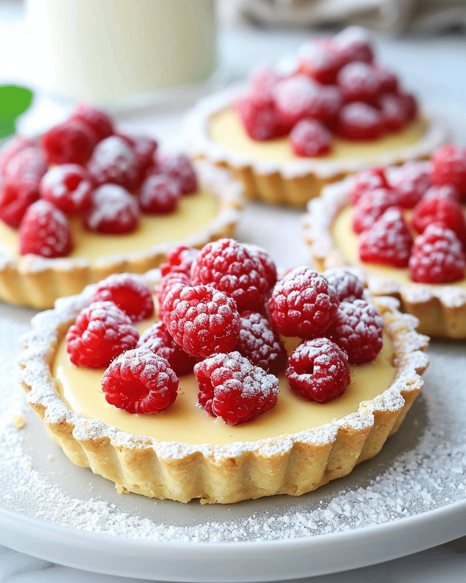 Vanilla Cream Tarts with Fresh Raspberries