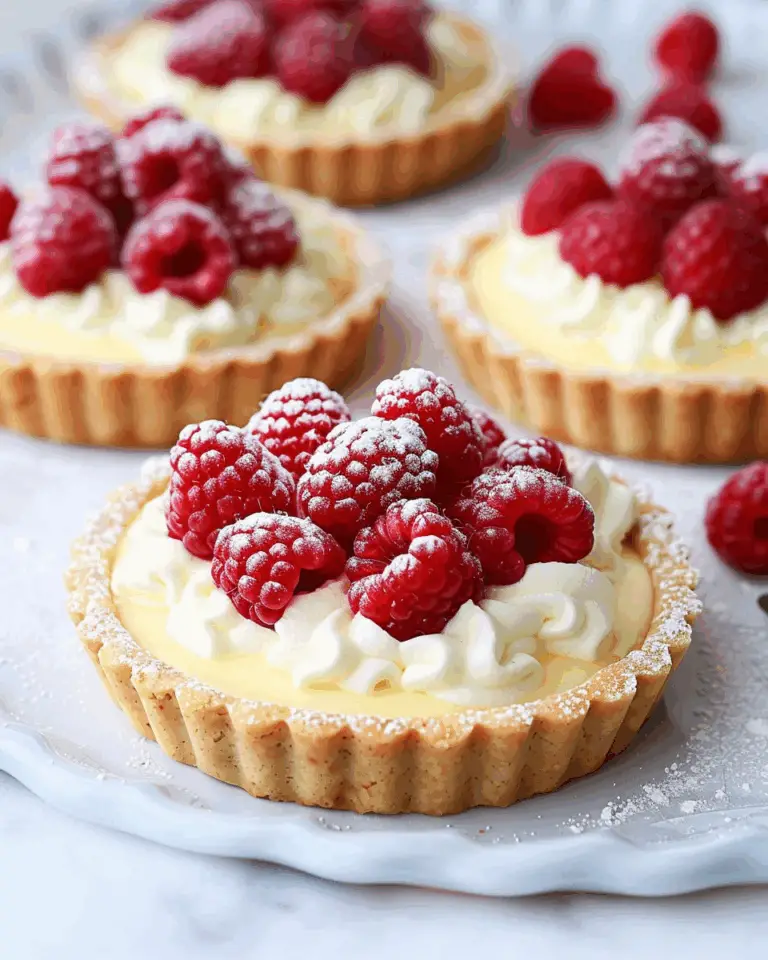 Vanilla Cream Tarts with Fresh Raspberries