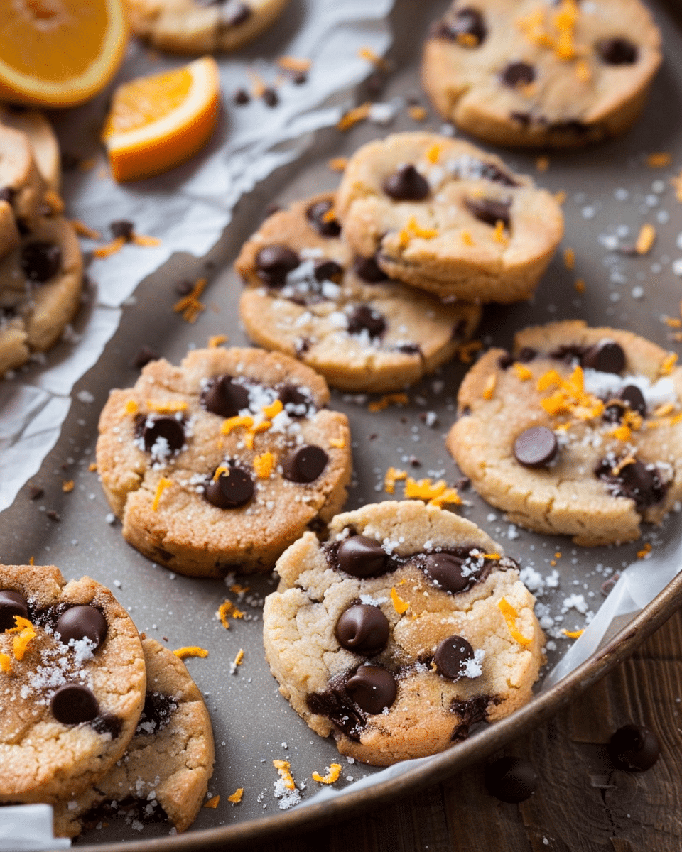 Dark Chocolate Orange Shortbread Cookies
