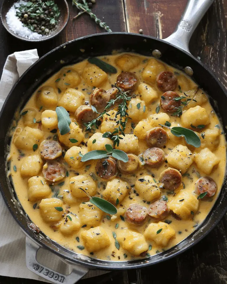 Creamy Butternut Squash Gnocchi with Sausage, Thyme, and Sage