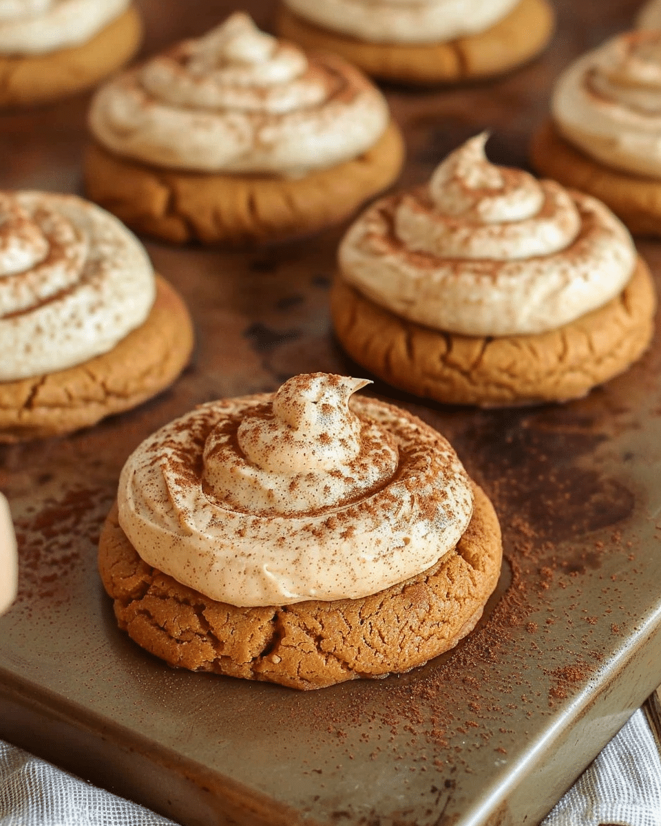 Soft Pumpkin Cookies with Cinnamon Frosting