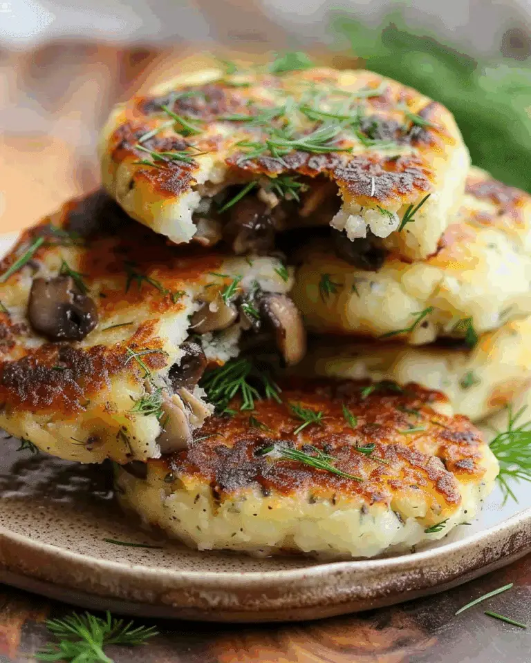 Mushroom Stuffed Potato Cakes