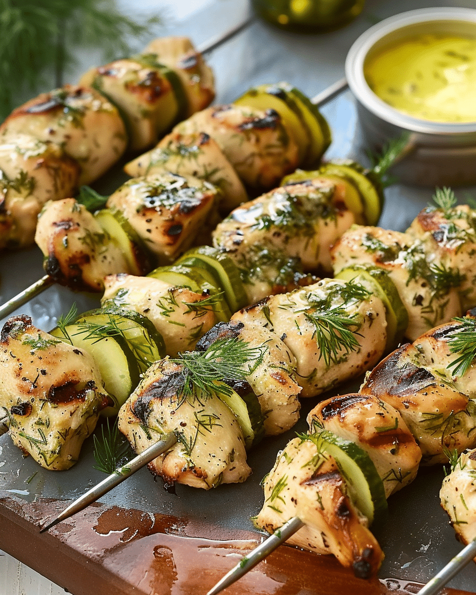 Dill Pickle Chicken Skewers