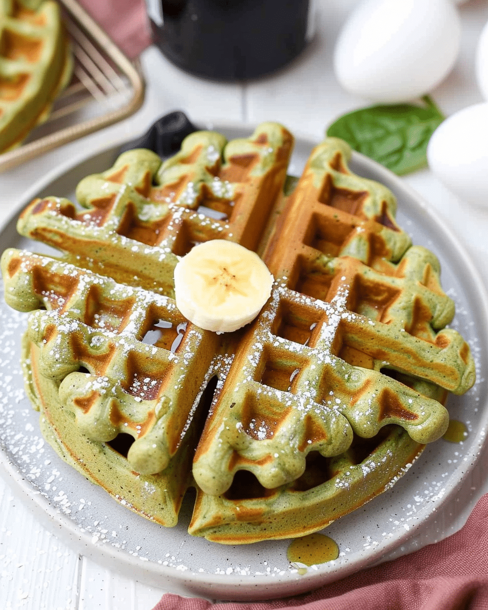 Oatmeal Green Smoothie Waffle