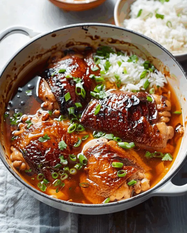 Caramelized Soy Chicken in Garlic Ginger Broth with Rice