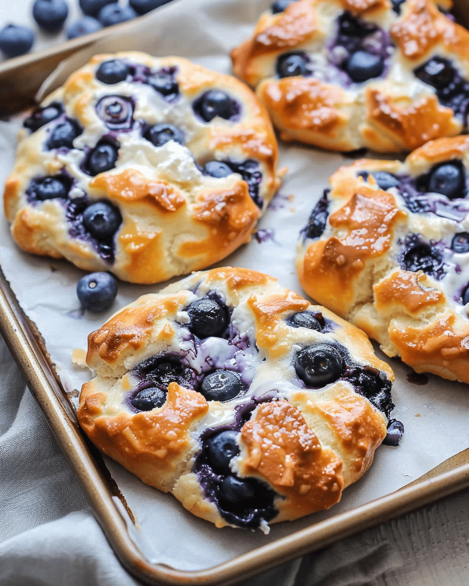 Fluffy Cottage Cheese Blueberry Cloud Bread
