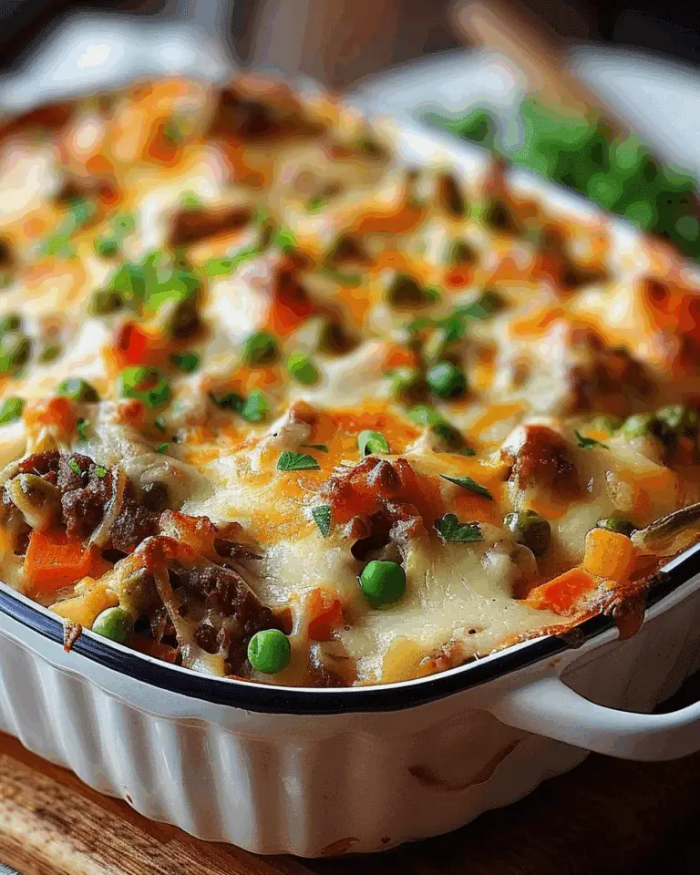 Homemade Cheesy Beef & Vegetable Casserole