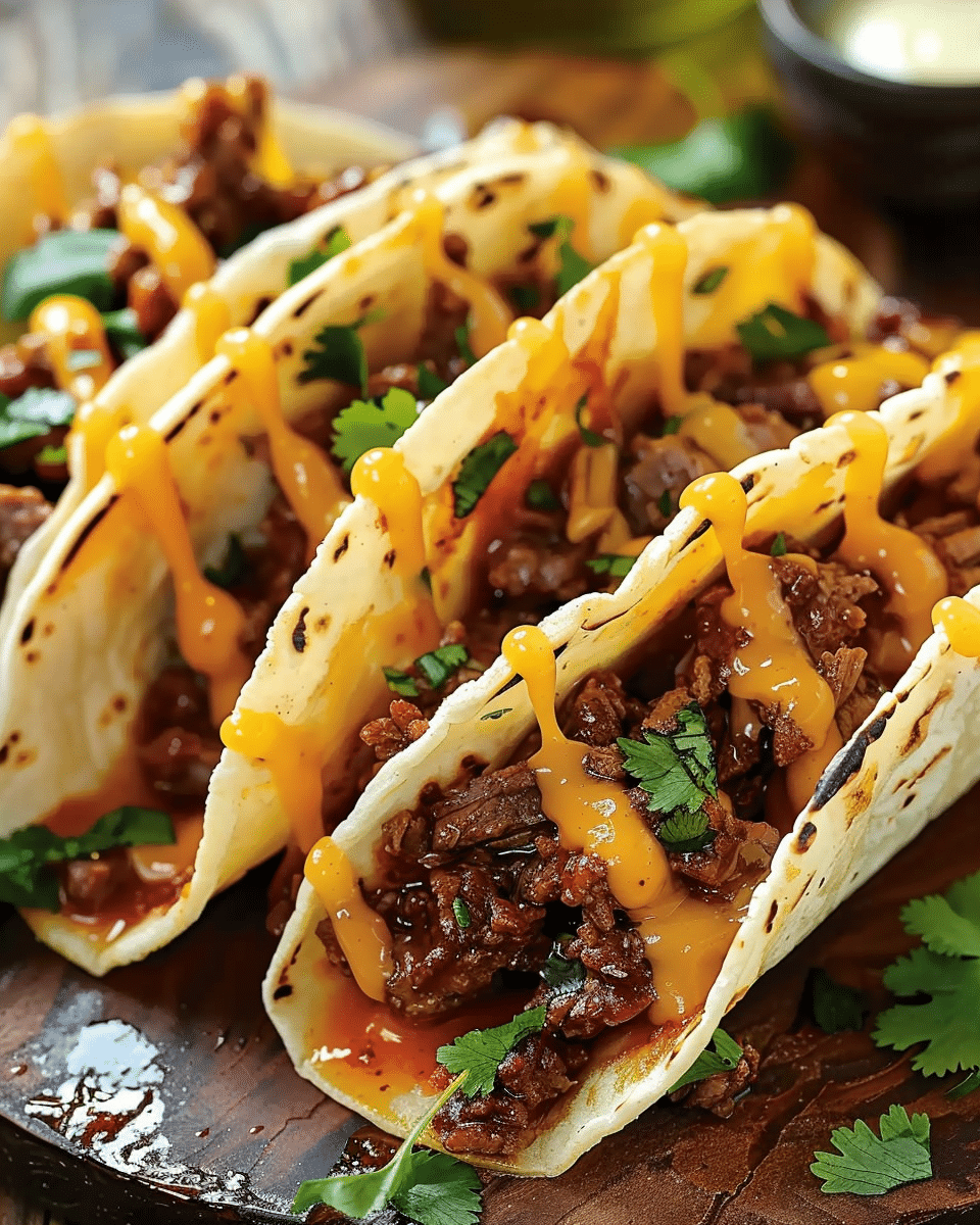 Garlic Butter Honey BBQ Beef Tacos