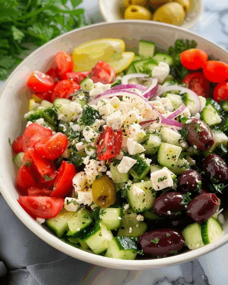 Easy Vegan Greek Salad with Homemade Dressing