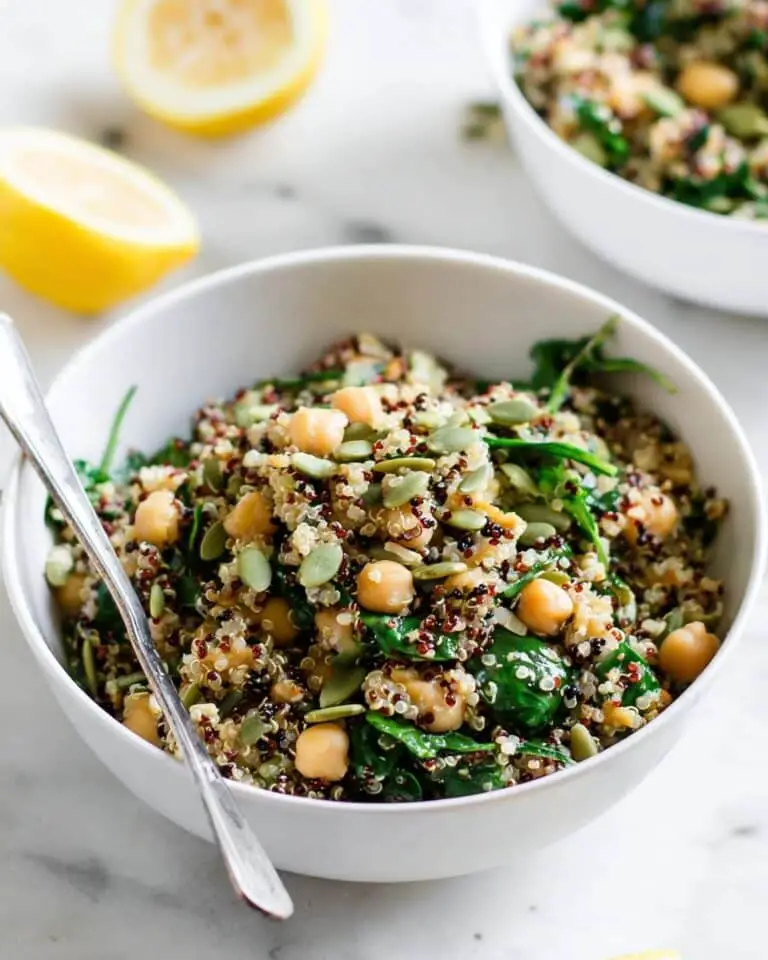 Herbed Quinoa & Chickpea Salad with Lemon-Tahini Dressing Recipe