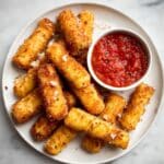 Homemade Crispy Mozzarella Sticks with Marinara Dipping Sauce Recipe