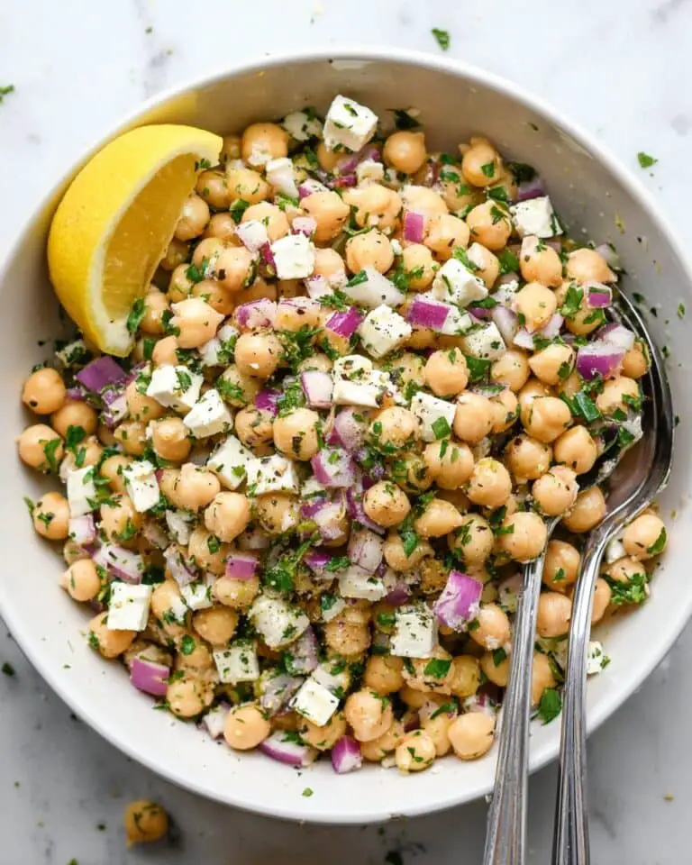 Lemony Chickpea Feta Salad Recipe
