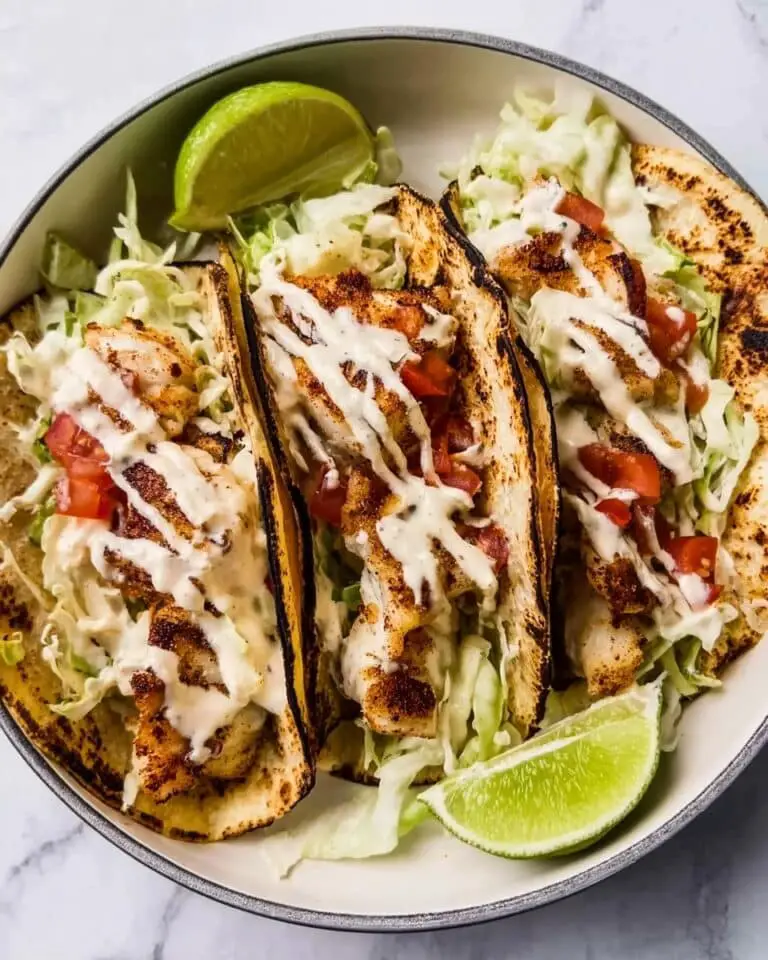 Grilled Fish Tacos with Chipotle-Lime Sauce and Fresh Pico de Gallo Recipe
