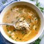 Homemade Rich & Hearty Chicken Soup with Pureed Vegetables and Fresh Herbs Recipe