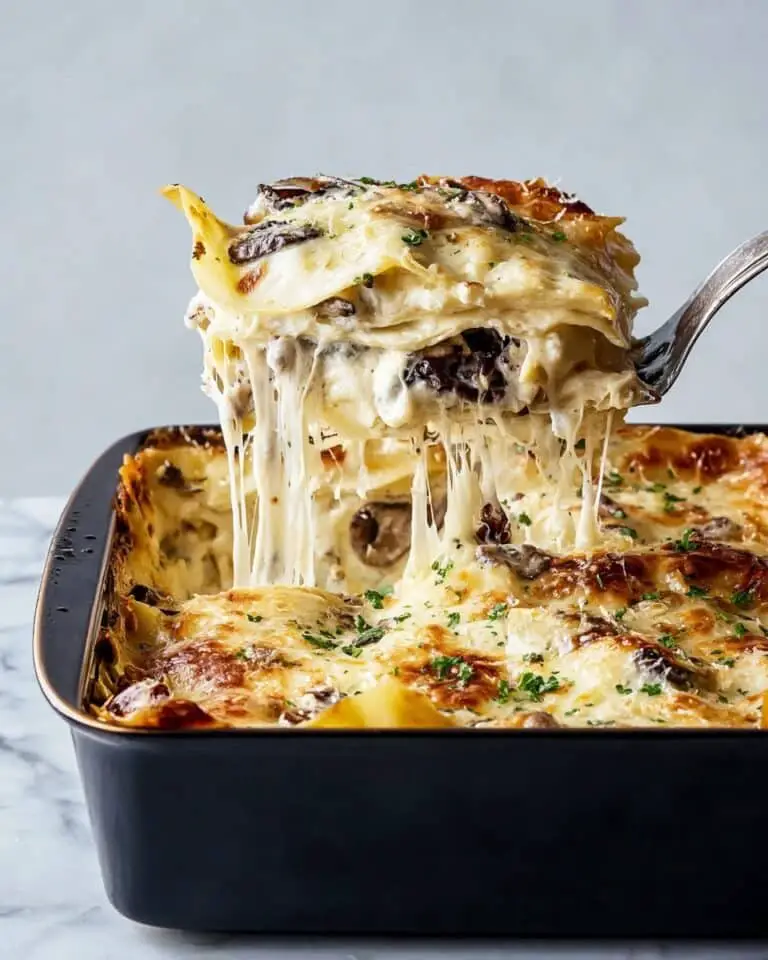 Mushroom Lasagna with Creamy Parmesan Sauce Recipe