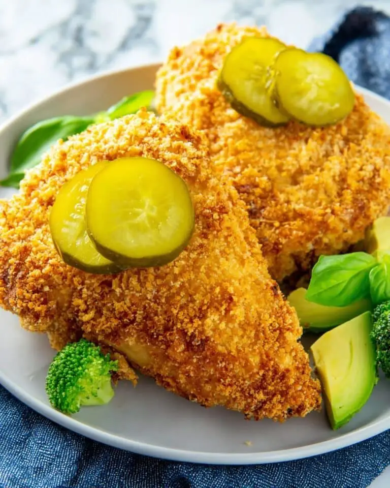 Dill Pickle Chicken with Crispy Panko Breadcrumbs Recipe