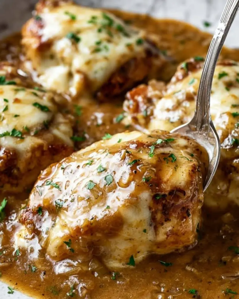 French Onion Chicken with Melted Cheese Recipe