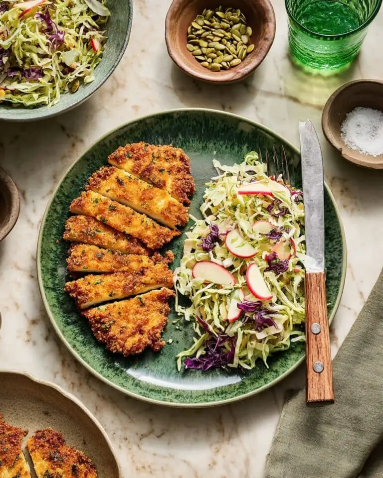 Crispy Chicken Cutlets with Apple Slaw Recipe