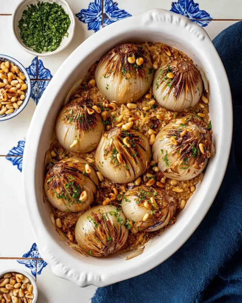 Stuffed Onions with Fragrant Rice and Pine Nuts Recipe