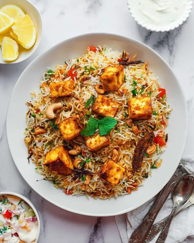 Paneer Biryani: Aromatic Vegetarian Basmati Rice with Marinated Cubed Paneer Recipe