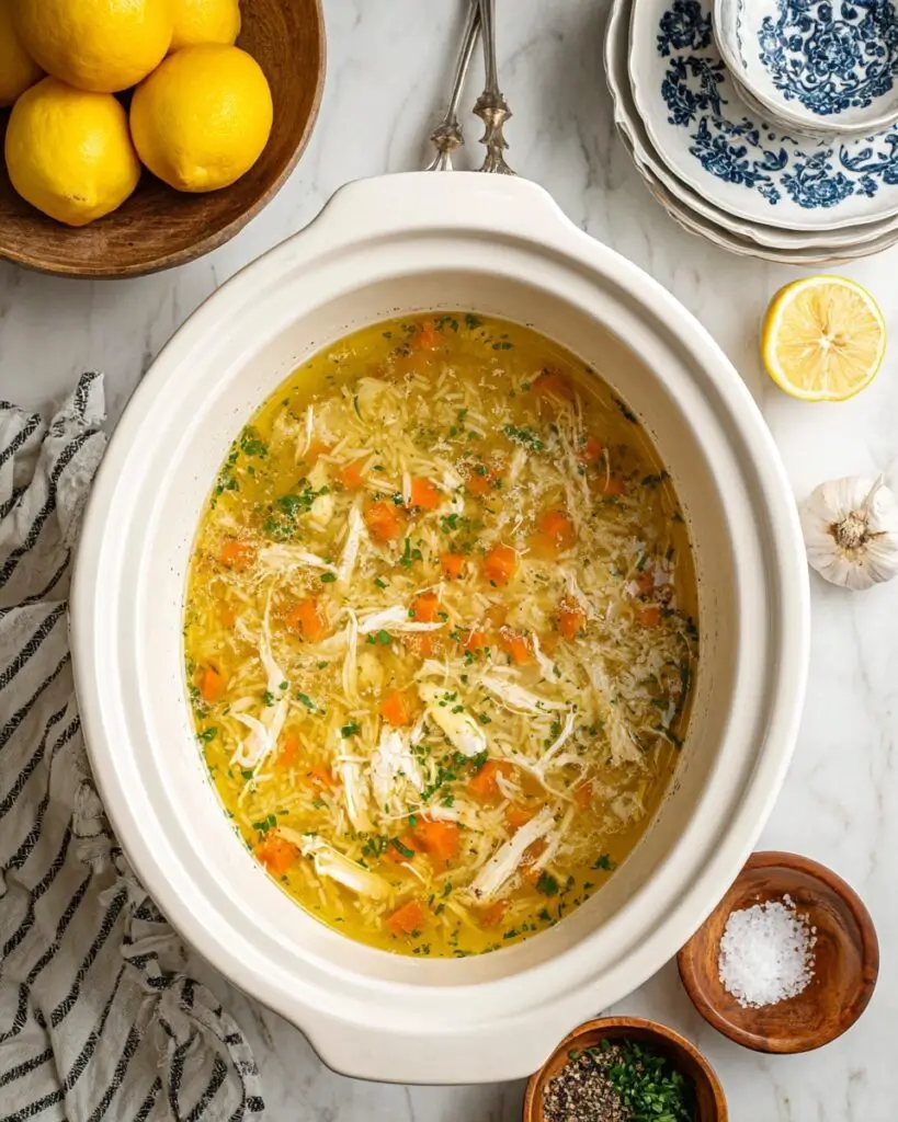 Slow Cooker Lemon Chicken and Rice Soup Recipe