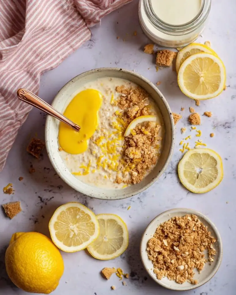 Lemon Cheesecake Overnight Oats Recipe