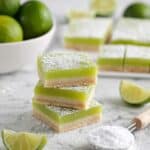 Lime Bars with Tangy Lime Custard and Shortbread Crust