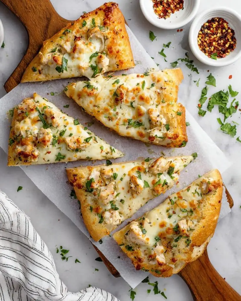 The Viral Chicken Alfredo Garlic Bread Recipe