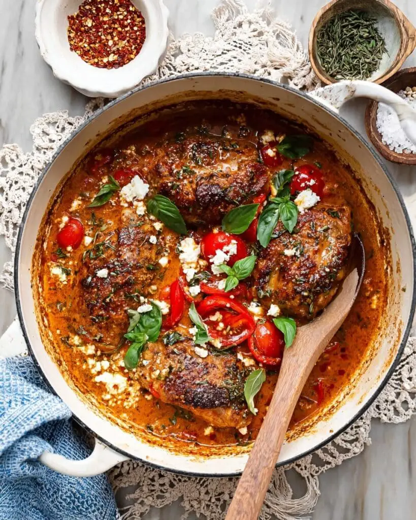 Harissa Baked Chicken with Feta Recipe