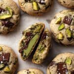 Pistachio Cream Cookies with Chocolate Chips and a Gooey Middle Recipe