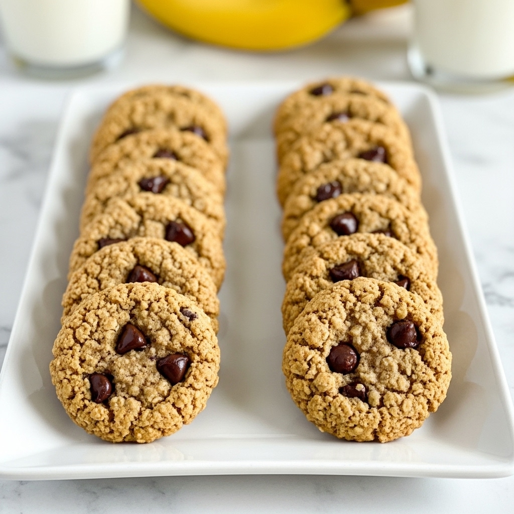 Several round oatmeal cookies with visible chocolate chips are placed on a white marbled surface. The cookies are light brown with a rough texture showing bits of oats and darker chocolate chips scattered throughout. One cookie is in the center with a bite taken out of it, revealing a soft and moist inside with a slightly chewy appearance. Around the cookies are a few loose chocolate chips spread on the surface. The image is bright and clear, showing the details of the cookies' textures and colors. photo taken with an iphone --ar 4:5 --v 7