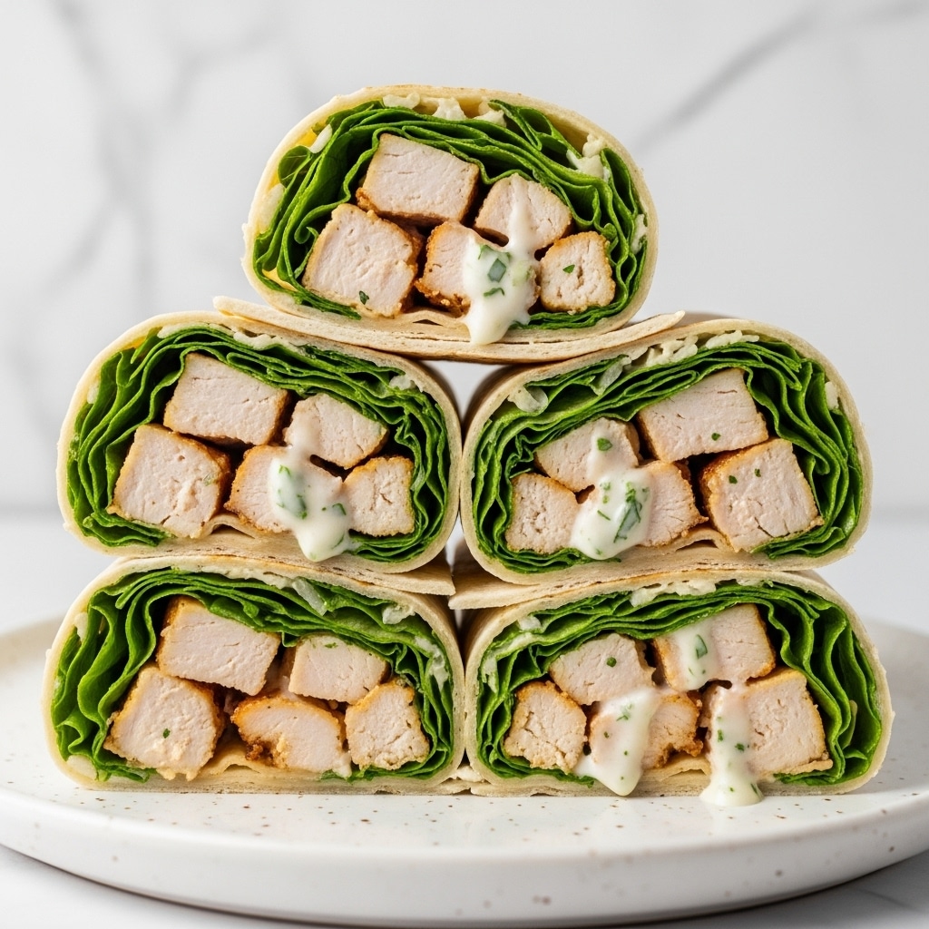 Grilled Chicken Wraps with Lettuce, Cheese, and Ranch Recipe
