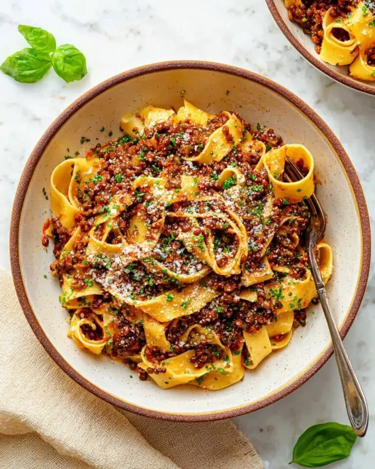 Hearty Vegan Lentil Bolognese with Pappardelle Recipe